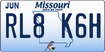 MO license plate RL8K6H