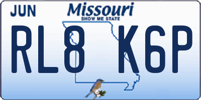 MO license plate RL8K6P