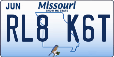MO license plate RL8K6T