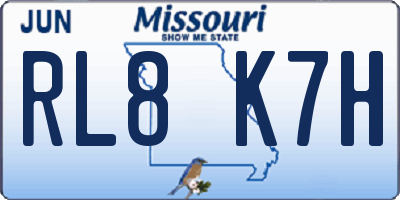 MO license plate RL8K7H