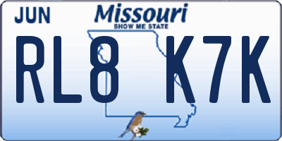 MO license plate RL8K7K