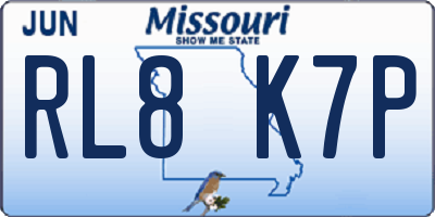 MO license plate RL8K7P