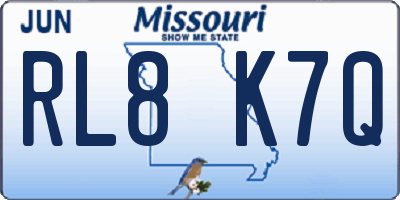 MO license plate RL8K7Q