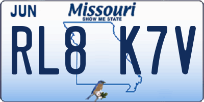 MO license plate RL8K7V