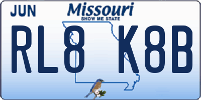 MO license plate RL8K8B
