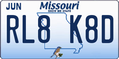 MO license plate RL8K8D