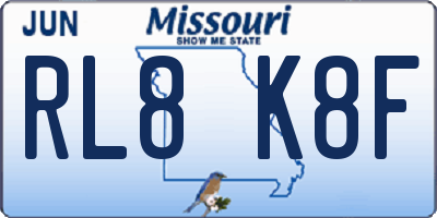 MO license plate RL8K8F