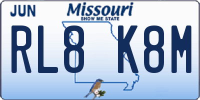 MO license plate RL8K8M