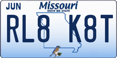 MO license plate RL8K8T