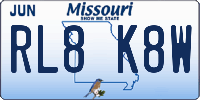 MO license plate RL8K8W