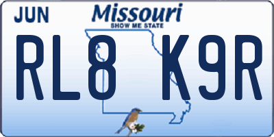 MO license plate RL8K9R