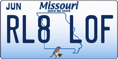 MO license plate RL8L0F