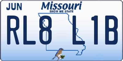 MO license plate RL8L1B
