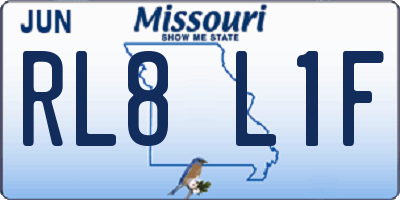 MO license plate RL8L1F