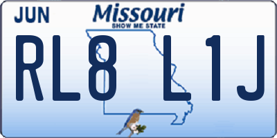 MO license plate RL8L1J