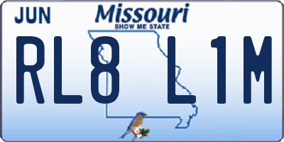 MO license plate RL8L1M