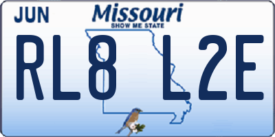 MO license plate RL8L2E