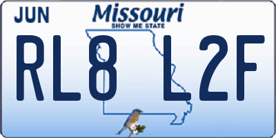 MO license plate RL8L2F