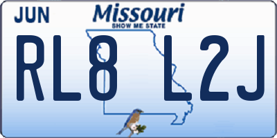 MO license plate RL8L2J