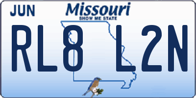 MO license plate RL8L2N