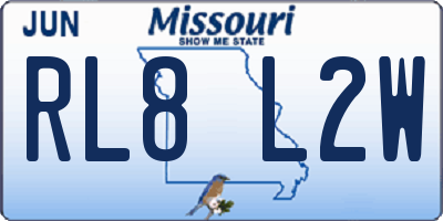 MO license plate RL8L2W