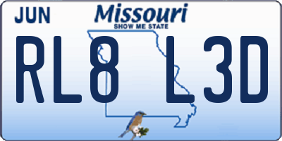 MO license plate RL8L3D