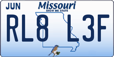 MO license plate RL8L3F