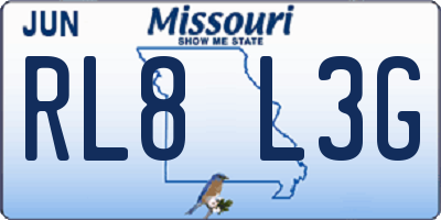 MO license plate RL8L3G