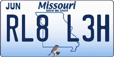 MO license plate RL8L3H