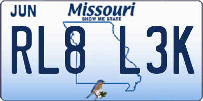 MO license plate RL8L3K