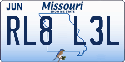 MO license plate RL8L3L