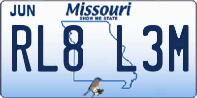 MO license plate RL8L3M