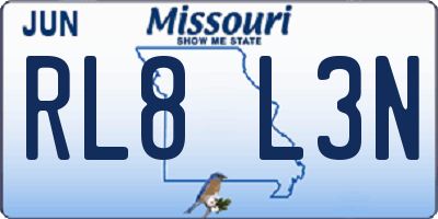 MO license plate RL8L3N
