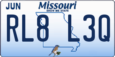 MO license plate RL8L3Q