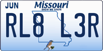 MO license plate RL8L3R