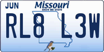 MO license plate RL8L3W