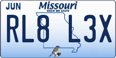 MO license plate RL8L3X