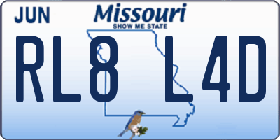 MO license plate RL8L4D
