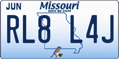 MO license plate RL8L4J