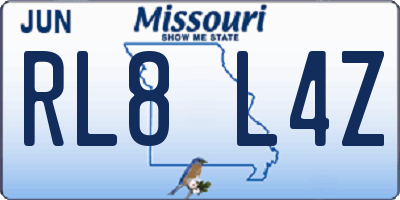 MO license plate RL8L4Z