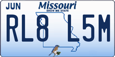 MO license plate RL8L5M