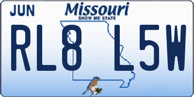 MO license plate RL8L5W