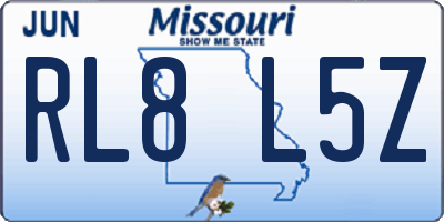 MO license plate RL8L5Z