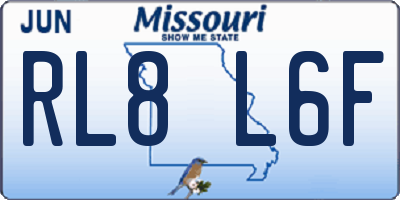 MO license plate RL8L6F