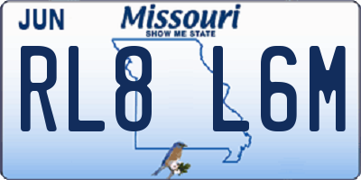 MO license plate RL8L6M