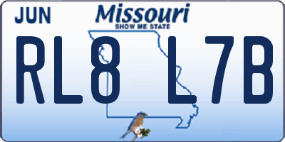 MO license plate RL8L7B