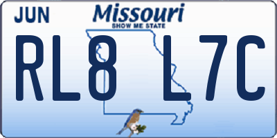MO license plate RL8L7C
