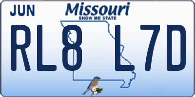 MO license plate RL8L7D
