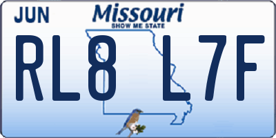 MO license plate RL8L7F