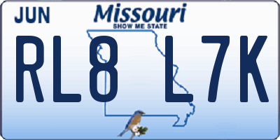 MO license plate RL8L7K